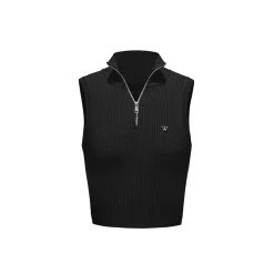 NotAwear Small Logo Half-Zip Tank Top Black