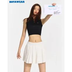 NotAwear Small Logo Half-Zip Tank Top Black
