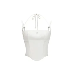 NotAwear Soft Fishbone Strap Halter Top White