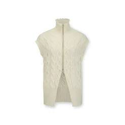 NotAwear Twisted Knit Zipper Vest White