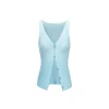 NotAwear V-Neck Hollow Knit Vest Blue