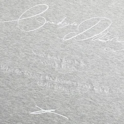 ODTD Embroidery Handwritten Slogan Logo Loose T-Shirt Grey