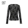 ODTD Hollow Lace Top Black