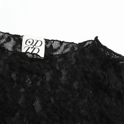 ODTD Hollow Lace Top Black
