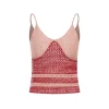 Palavas Color Blocked Crochet Vest Top Pink
