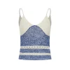 Palavas Color Blocked Crochet Vest Top Blue