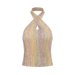 Palavas Ombre Halter Cross Knit Tank Top