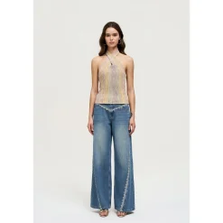 Palavas Ombre Halter Cross Knit Tank Top