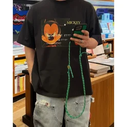 Purey Micky Mouse MasterCard Printed T-Shirt Black