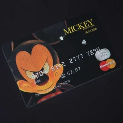 Purey Micky Mouse MasterCard Printed T-Shirt Black