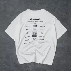Purey Windows Logo Printed T-Shirt Vintage White