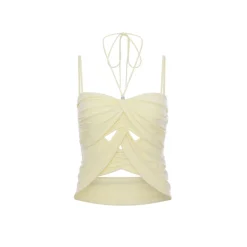 Rocha Roma French-Style Butterfly Pleated Camisole Vest