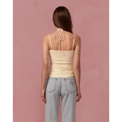 Rocha Roma French-Style Butterfly Pleated Camisole Vest