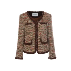 Rocha Roma Hand-Edge Drilled Tweed Jacket Brown