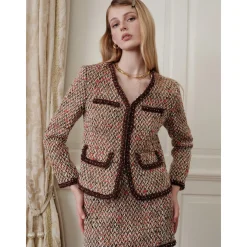Rocha Roma Hand-Edge Drilled Tweed Jacket Brown