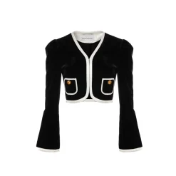 Rocha Roma Naples Acetate Edged Velvet Top Black