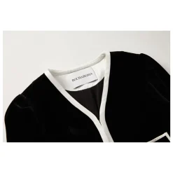 Rocha Roma Naples Acetate Edged Velvet Top Black