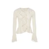 Rocha Roma Ruffles Knit Top White