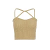 Rocha Roma Wasteland Knitted Cross-Shoulder Strap Vest Khaki