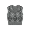 SomeSowe Checkered Woolen Vest