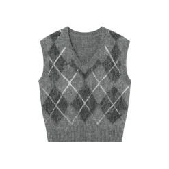 SomeSowe Checkered Woolen Vest