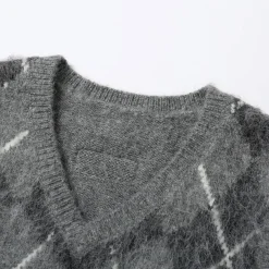 SomeSowe Checkered Woolen Vest