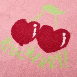 SomeSowe Cherry Jacquard Silhouette Knit Sweater Pink