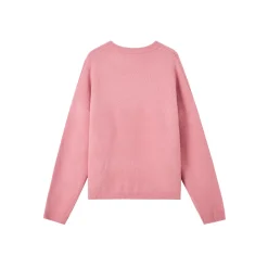 SomeSowe Cherry Jacquard Silhouette Knit Sweater Pink
