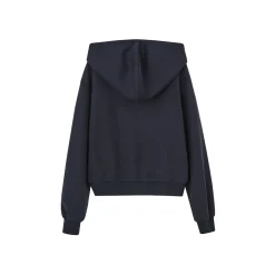 SomeSowe Contrast Color Floral Hoodie Navy Blue