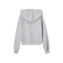 SomeSowe Contrast Color Floral Hoodie Gray