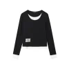 SomeSowe Fake-2-Piece Long Sleeve T-Shirt Black
