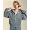 SomeSowe Fleece-Lined Hooded Top Jacket Gray
