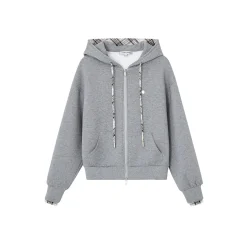 SomeSowe Fleece-Lined Hooded Top Jacket Gray