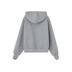 SomeSowe Fleece-Lined Hooded Top Jacket Gray