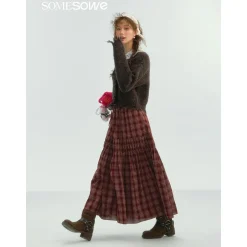 SomeSowe Lace Doll Collar Destroyed Cardigan Dark Brown