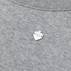 SomeSowe Lace Edge Boat Neck Casual Sweatshirt Gray