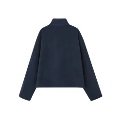 SomeSowe Lace Patchwork Fleece  Sweatshirt Navy Blue