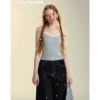 SomeSowe Lace Patchwork Texture Slip Vest