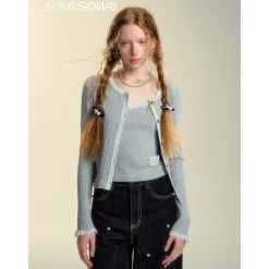 SomeSowe Lace Patchwork Texture Cardigan