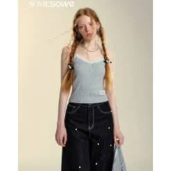 SomeSowe Lace Patchwork Texture Slip Vest