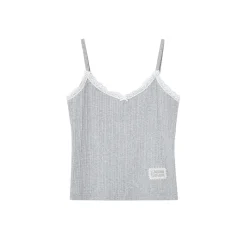 SomeSowe Lace Patchwork Texture Slip Vest