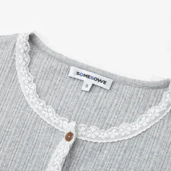 SomeSowe Lace Patchwork Texture Cardigan