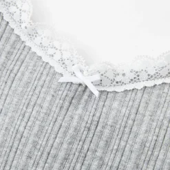 SomeSowe Lace Patchwork Texture Slip Vest