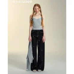 SomeSowe Lace Patchwork Texture Slip Vest