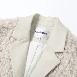 SomeSowe Leather Integrated Furry Jacket Cream