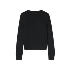 SomeSowe Leopard Strawberry Knit Sweater Black