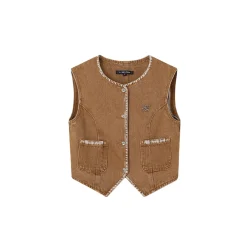 SomeSowe Metal Logo Washed Vest Top Khaki