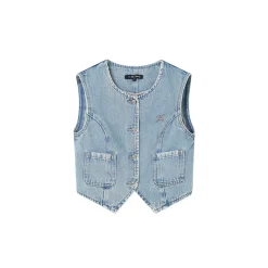 SomeSowe Metal Logo Washed Vest Top Blue