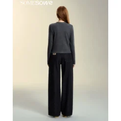 SomeSowe Origami Bow Knit Cardigan Dark Gray