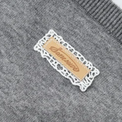 SomeSowe Plaid Bow V-Neck Knit Sweater Gray